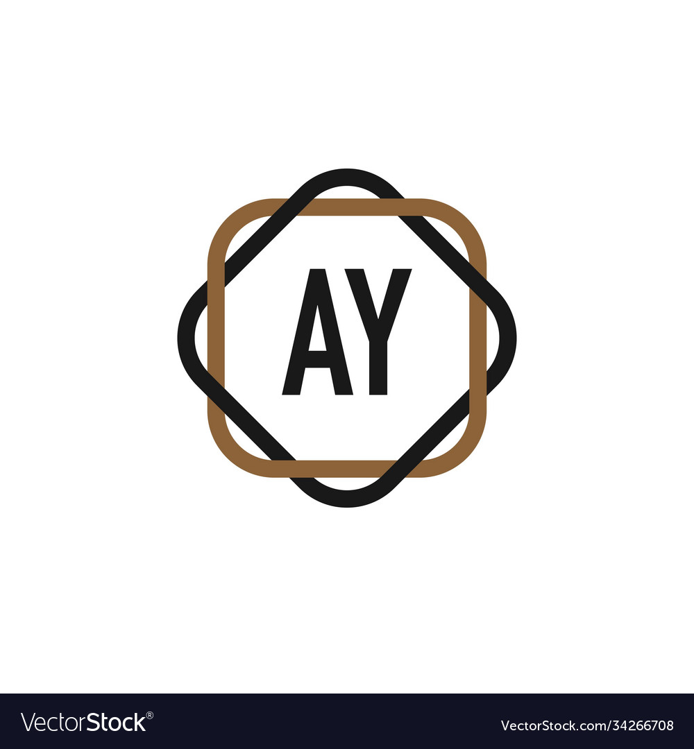 Initial letter ay elegance logo design template Vector Image