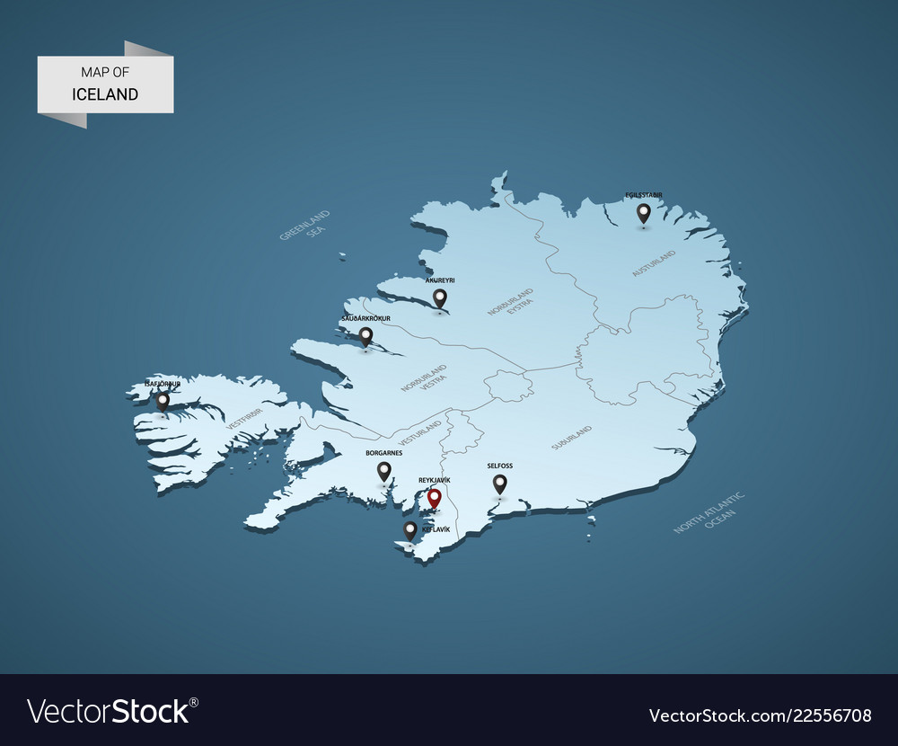 Download Isometric 3d Iceland Map Concept Royalty Free Vector Image