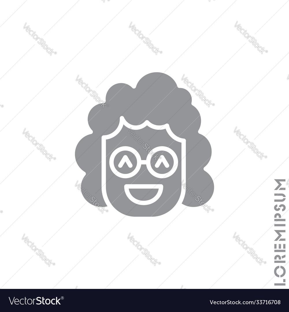 Laughing emoticon girl woman icon fun face