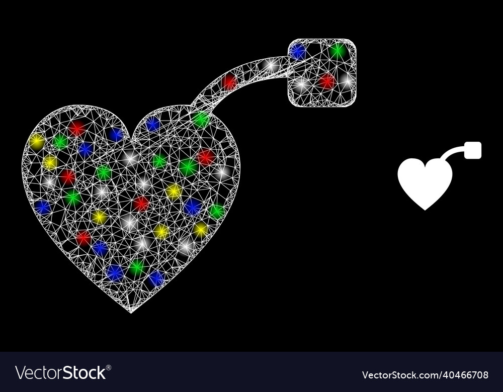 Light intersected network pacemaker icon vector image Light intersected network pacemaker icon