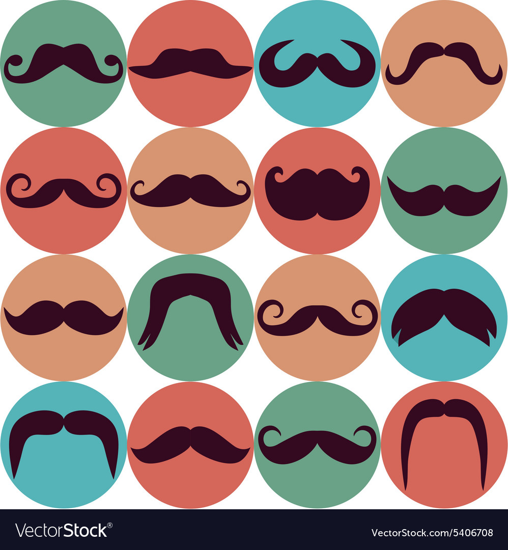 Moustaches set design elements seamless pattern