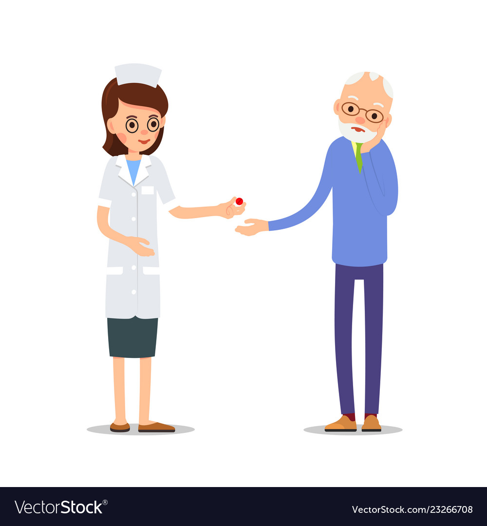 Nurse and patient elderly people man woman