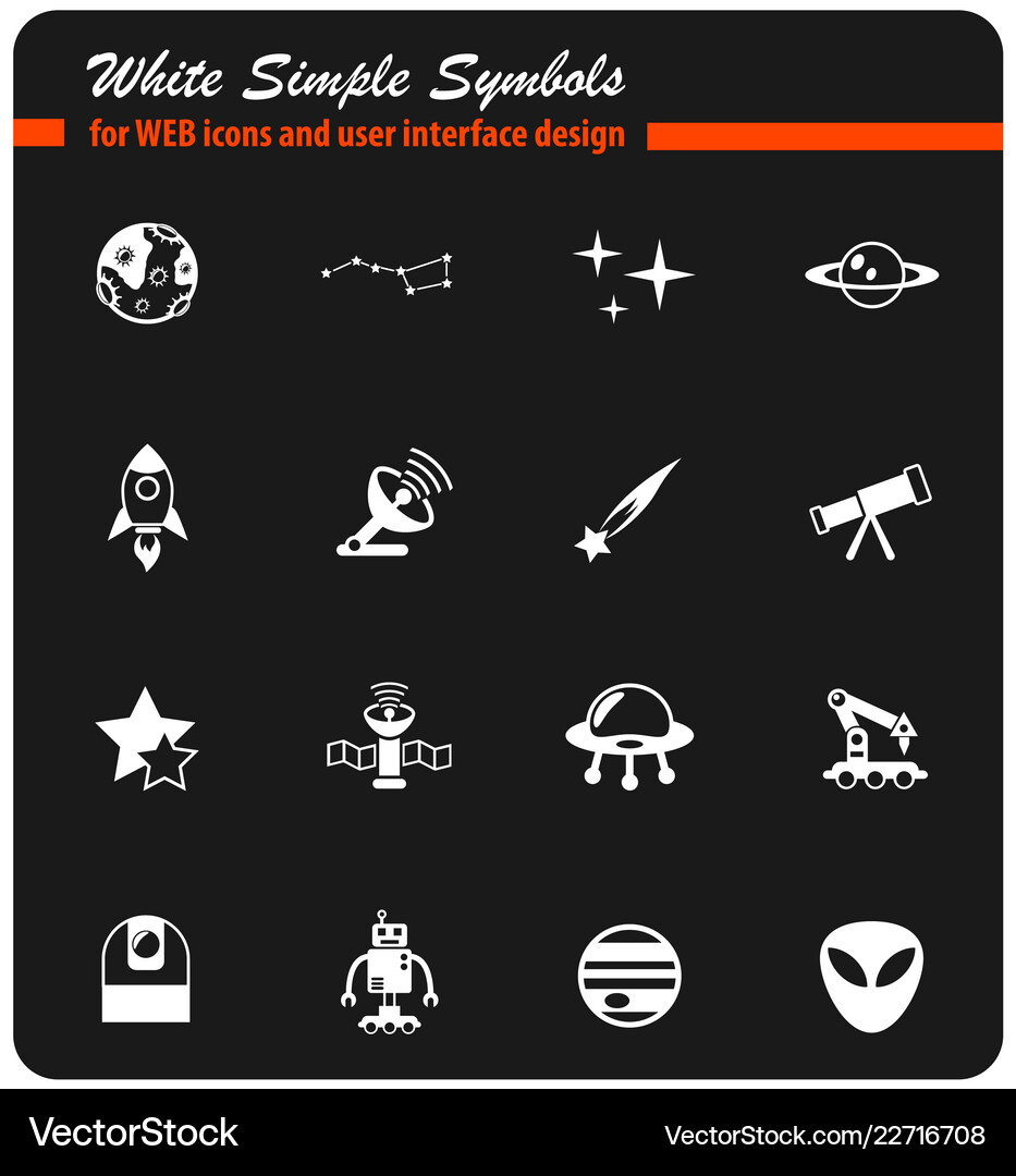 Space icon set Royalty Free Vector Image - VectorStock