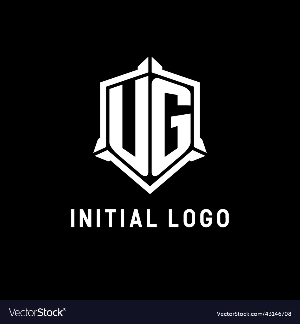 Ug logo initial with shield shape design style