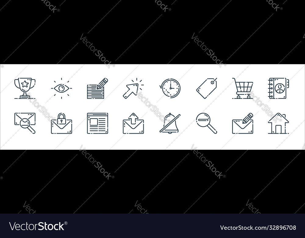 User interface line icons linear set quality vector image User interface line icons linear set quality