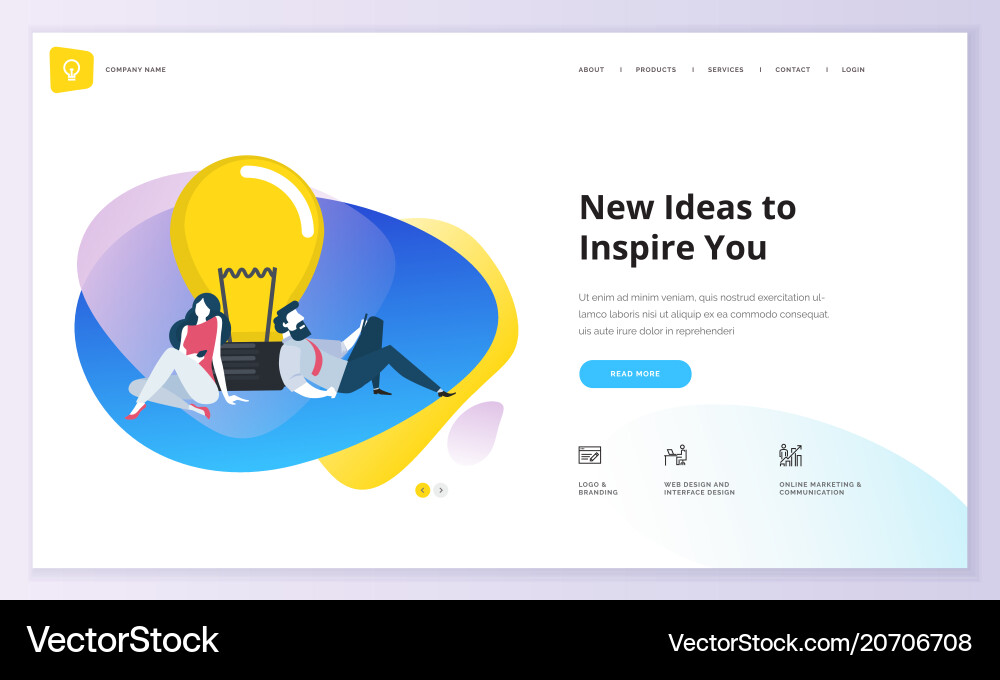 Website template design Royalty Free Vector Image