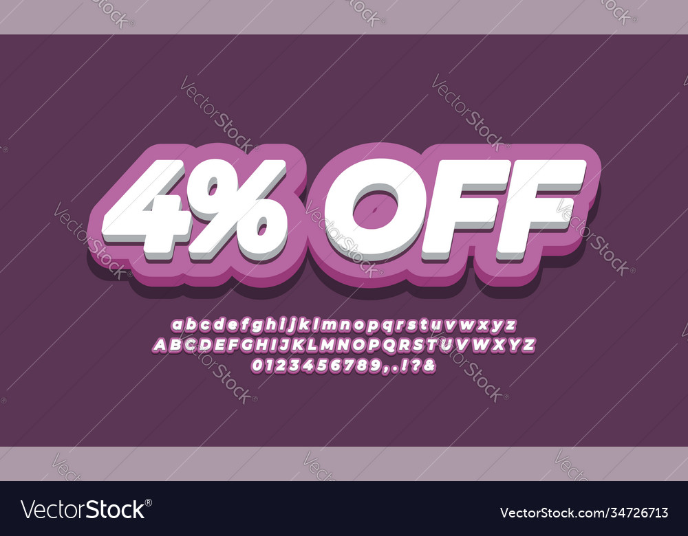 4 off four percent sale discount promotion text