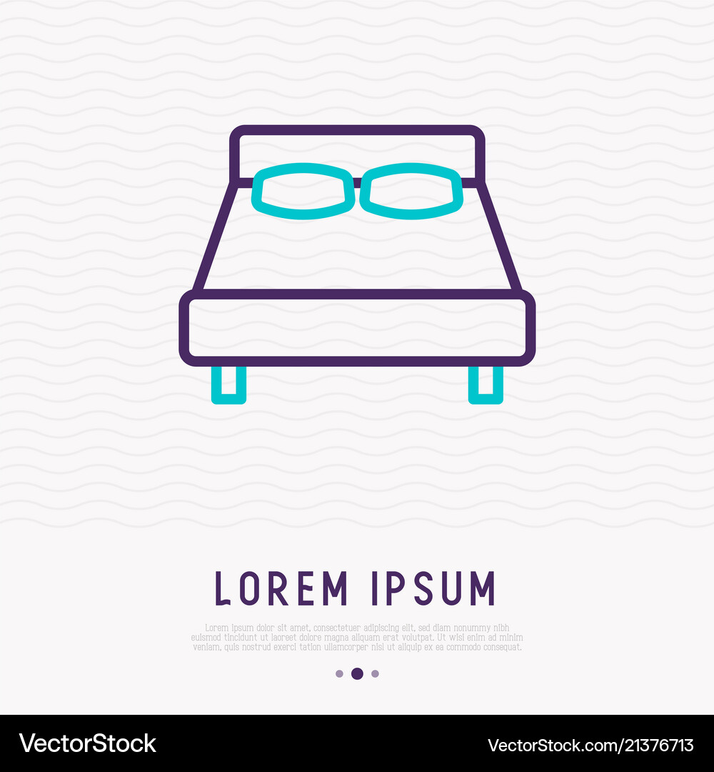 Bed thin line icon modern Royalty Free Vector Image