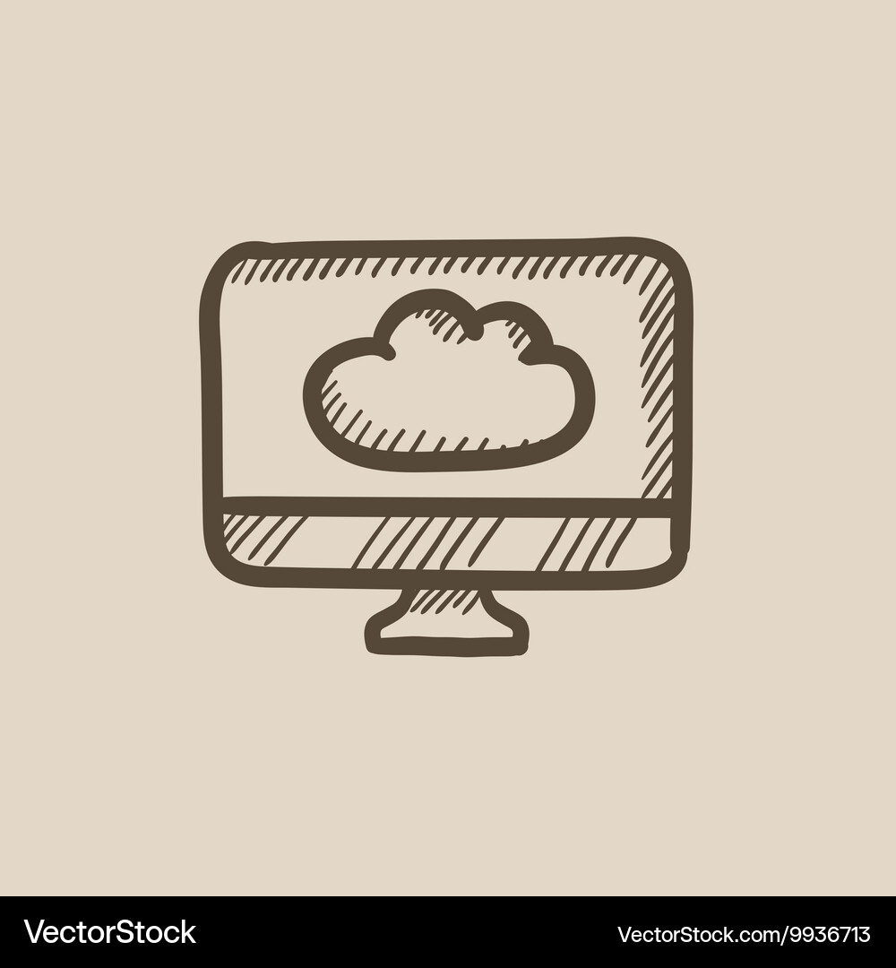 Cloud computing sketch icon Royalty Free Vector Image