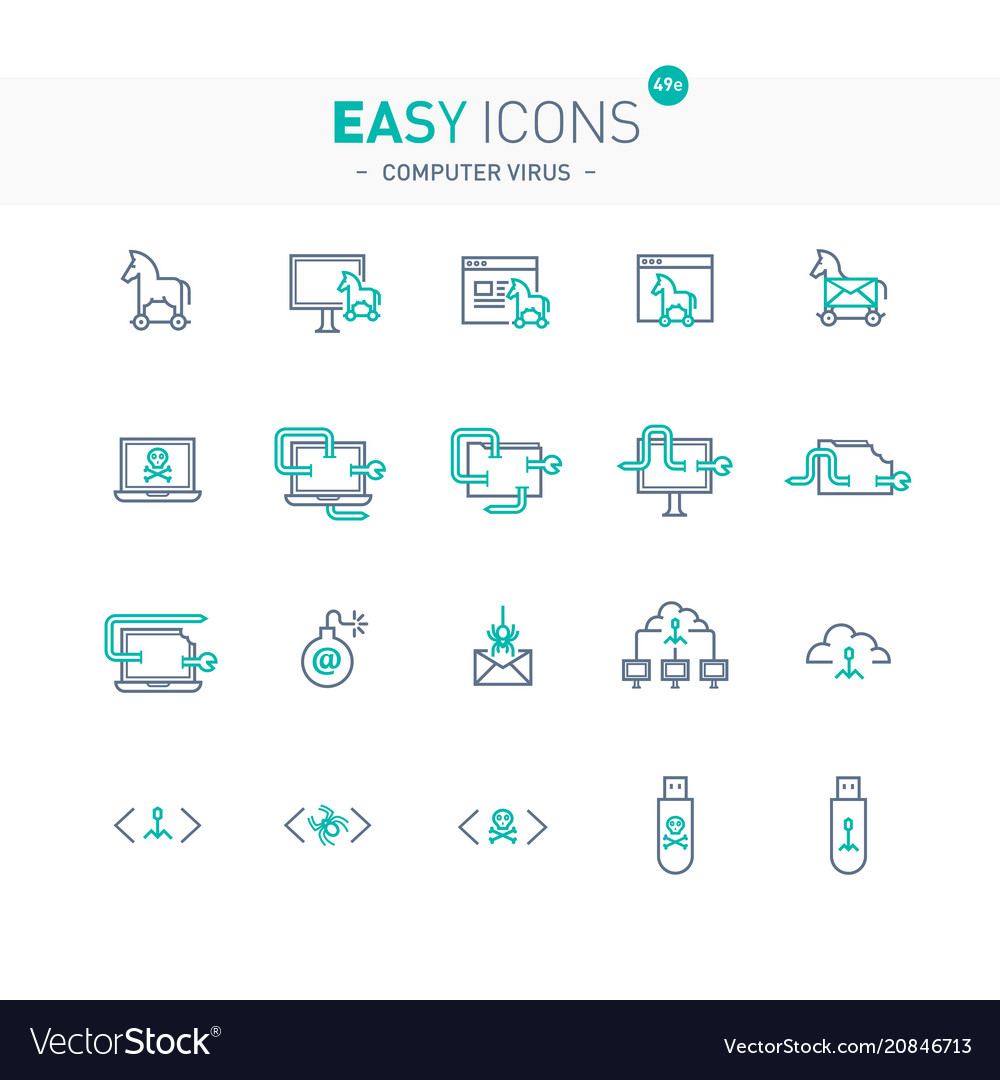 Computer Virus Icons - Bug Theme