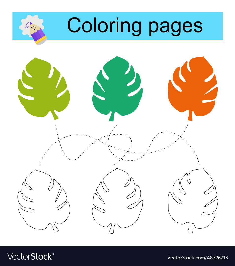 Go through the maze and color a leaf vector image Go through the maze and color a leaf