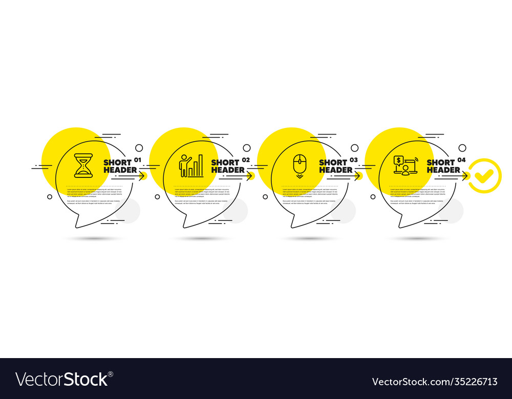 Graph chart time and scroll down icons set