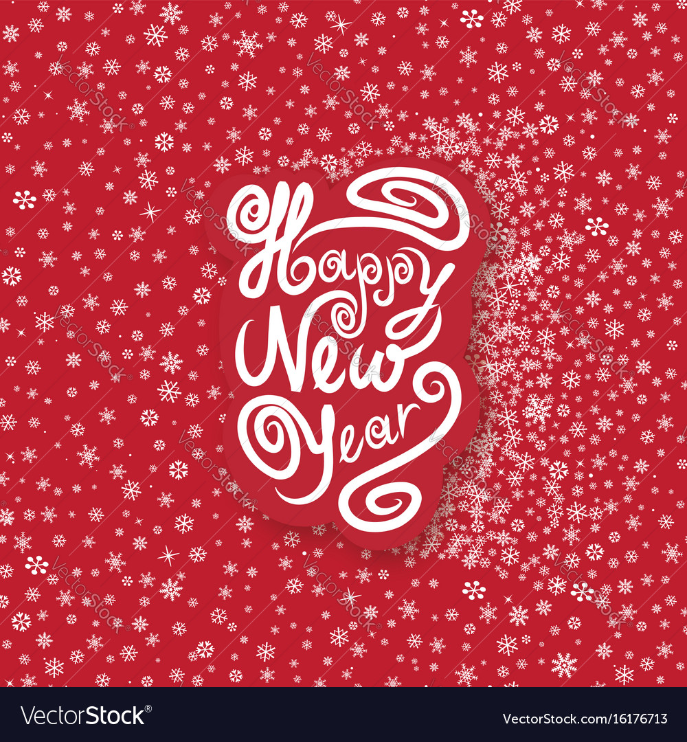 Happy new year greeting card holiday snow