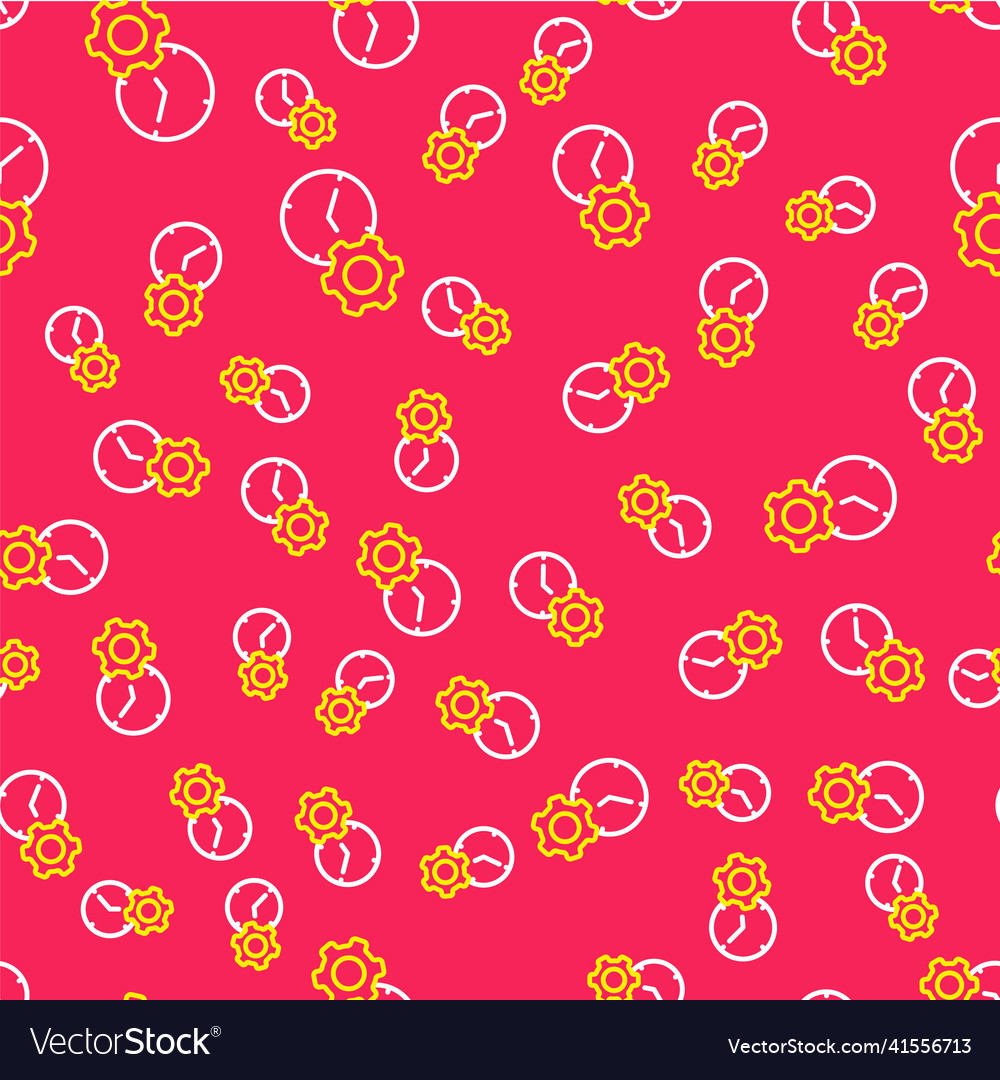 Line time management icon isolated seamless