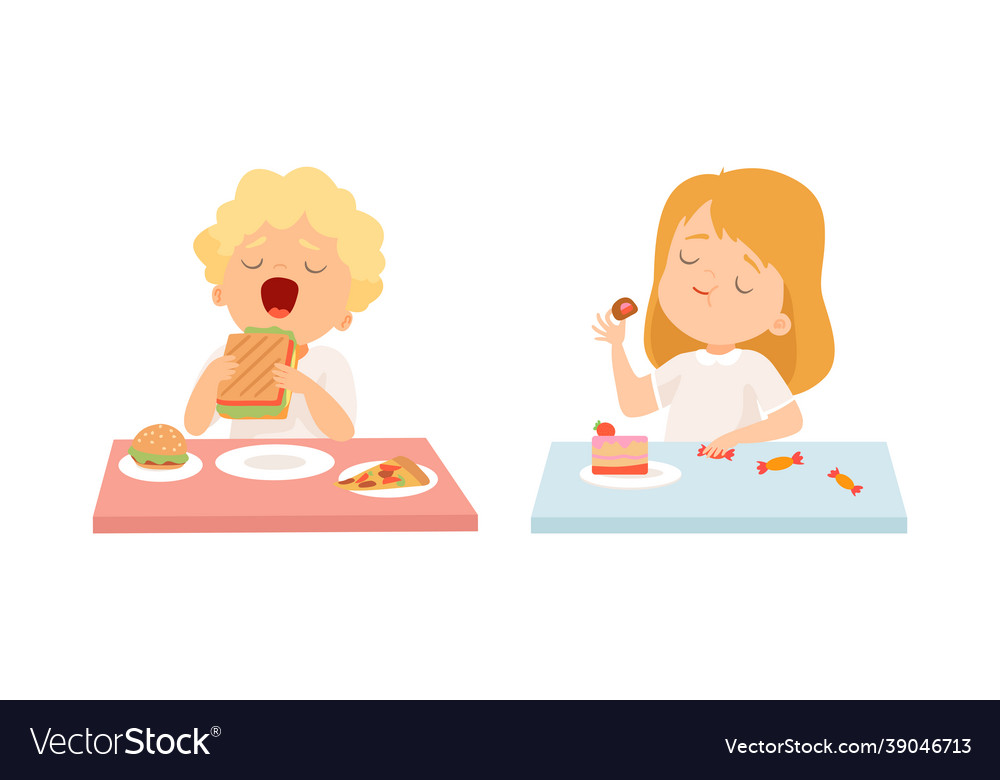 Little boy and girl character showing like towards