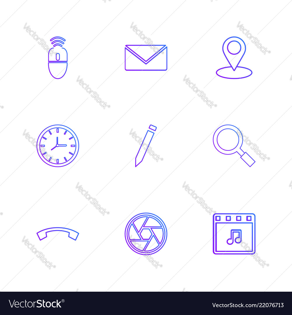 Mouse message navigation search music clock