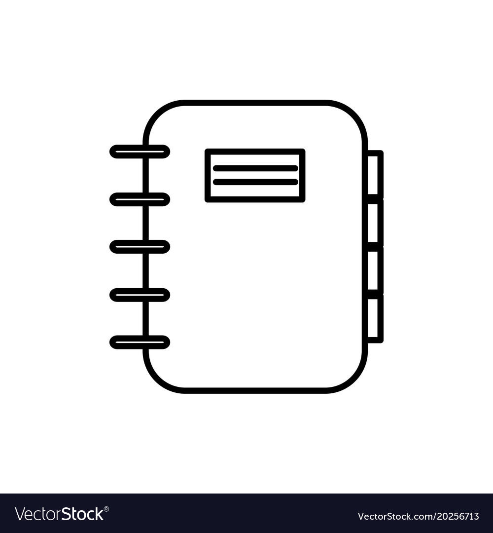 Notebook adventure thin line icon design