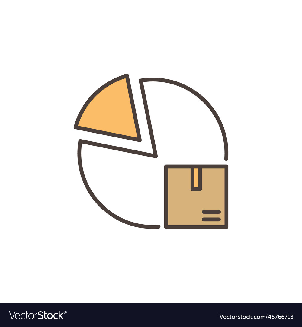 Pie chart and box inventory control concept vector image Pie chart and box inventory control concept