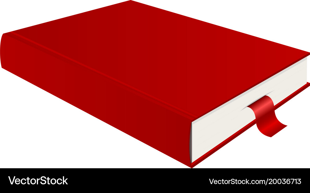 Red book and bookmark Royalty Free Vector Image