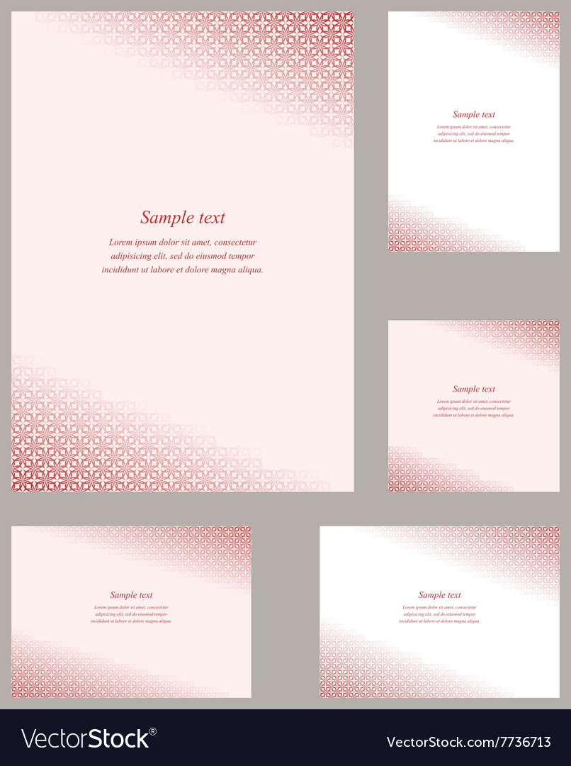 Red gothic pattern page corner template set