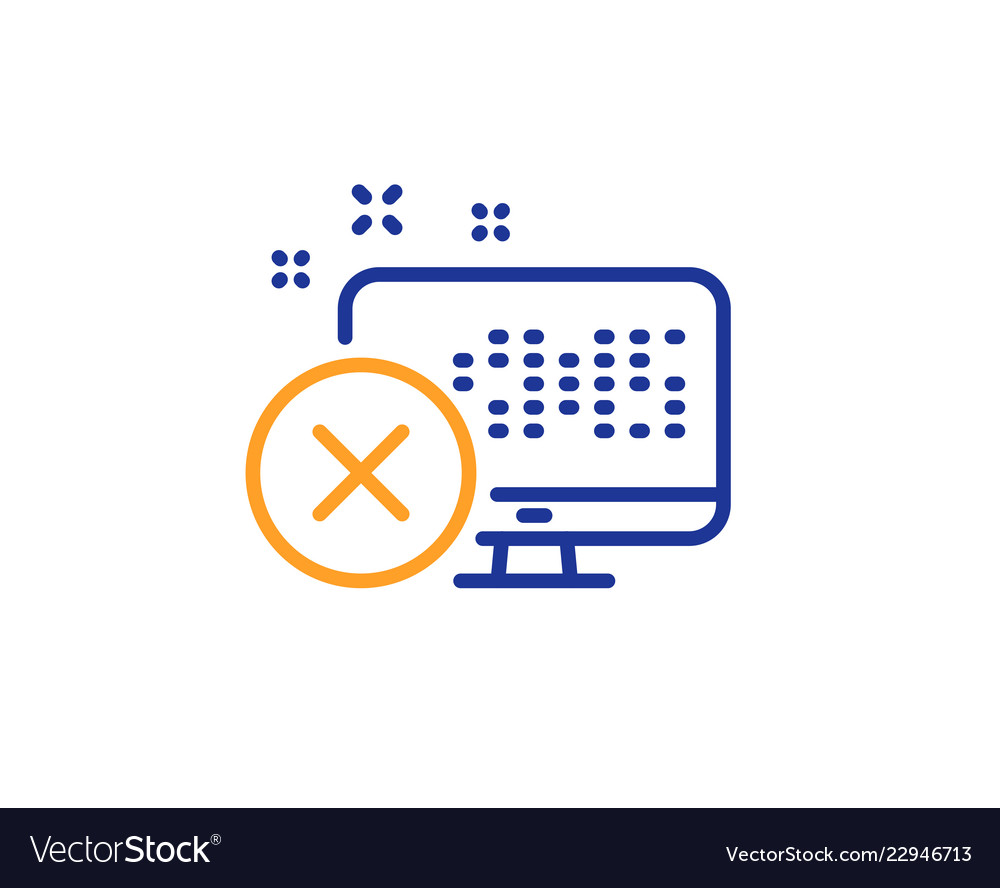 Reject web access line icon decline monitor sign