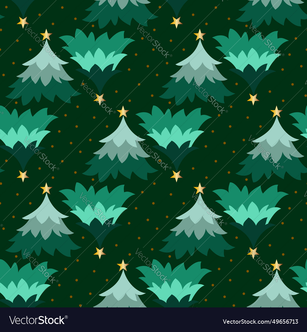 Seamless christmas pattern with trees Royalty Free Vector