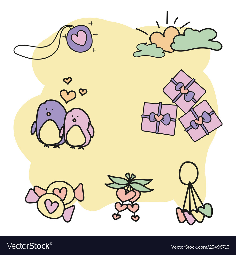 Set of valentines day design elements