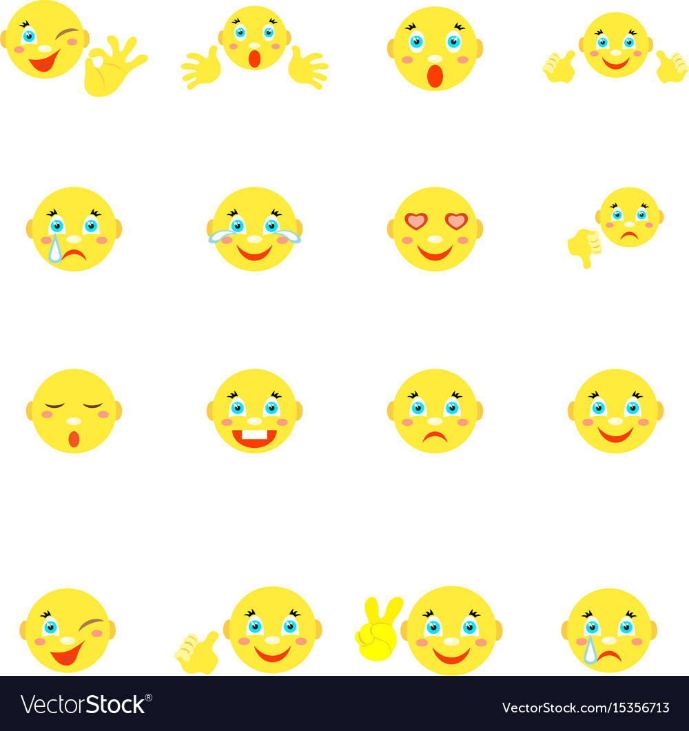 Smilies with different emotions and gestures
