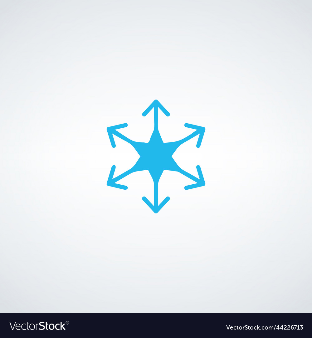 Spreading arrows icon distribution abstract