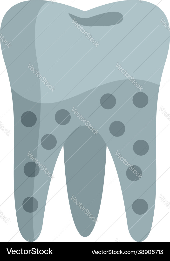 Tooth caries icon flat isolated Royalty Free Vector Image