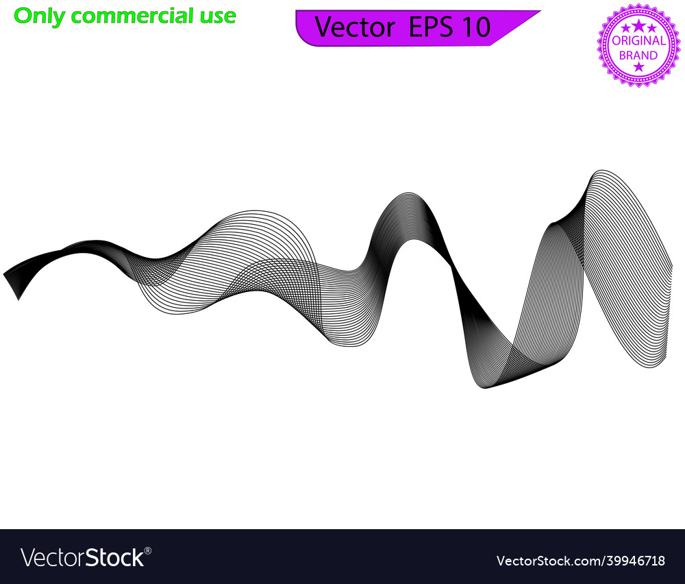 Abstract black wave design element vector image Abstract black wave design element