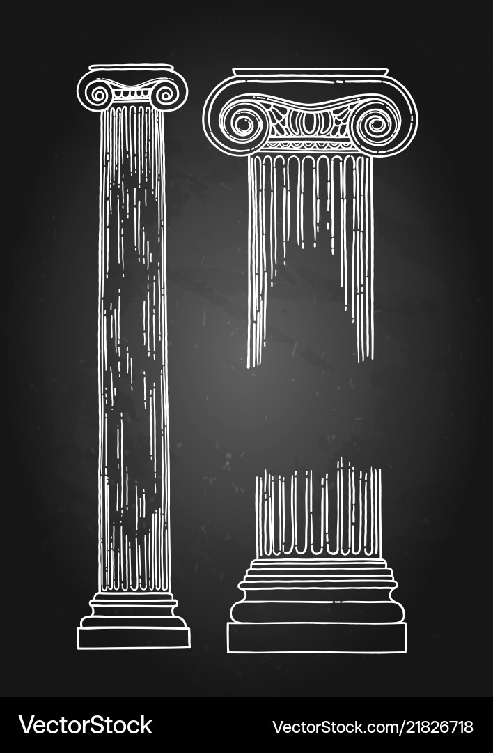 Antique ionic order columns Royalty Free Vector Image