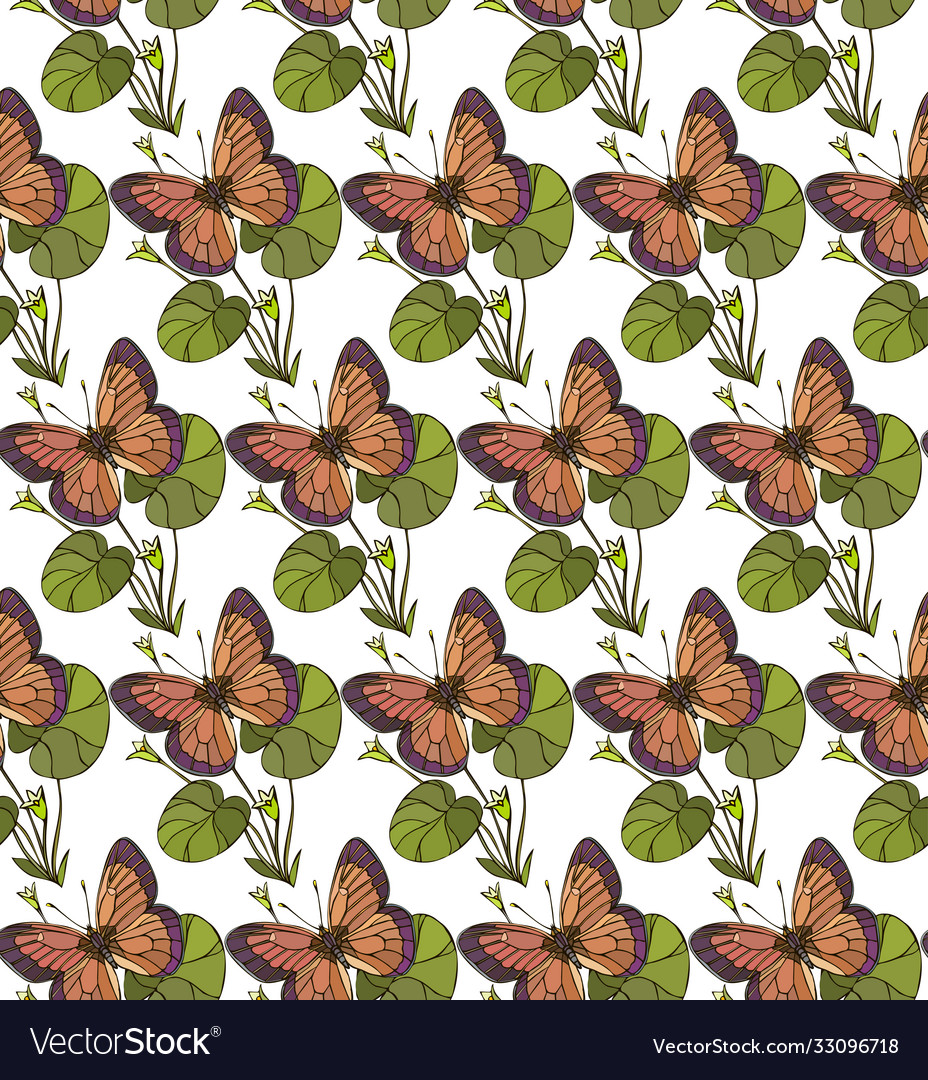 Background seamless pattern with butterflies Vector Image Background seamless pattern with butterflies