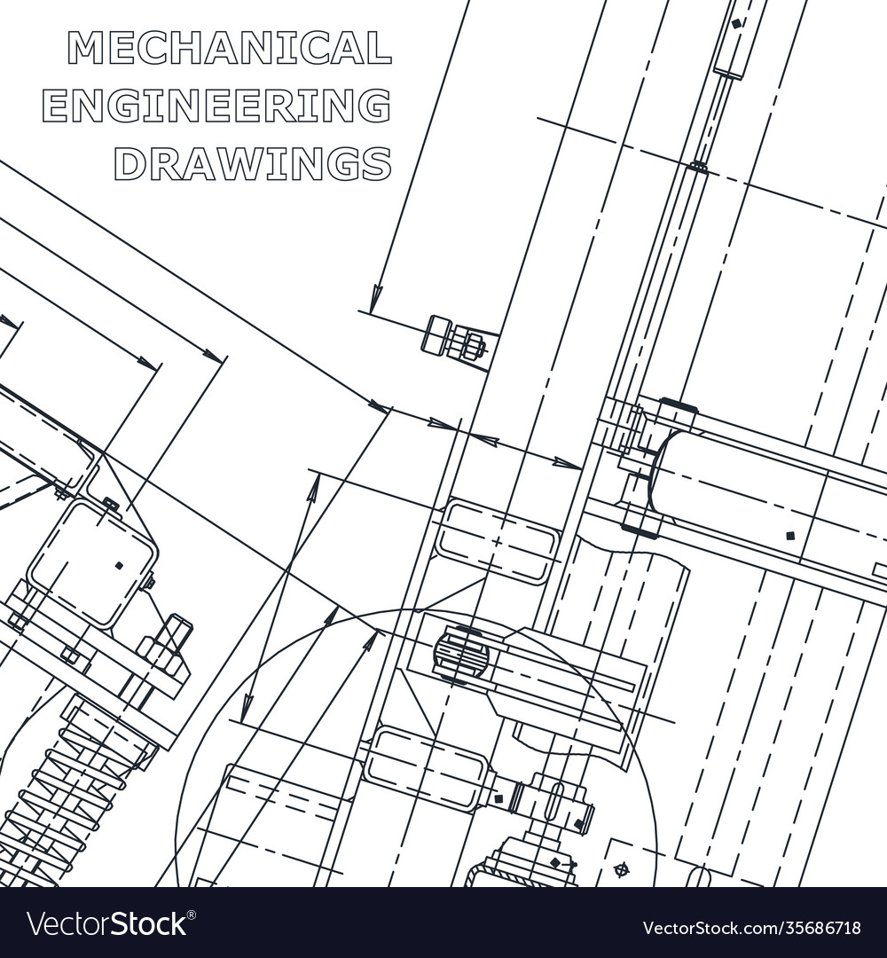 Blueprint engineering computer aided design Vector Image Blueprint engineering computer aided design