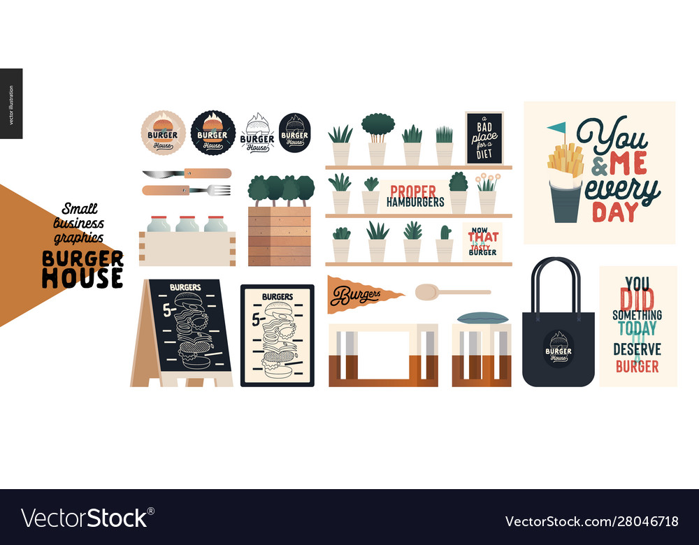 Burger Haus - kleines Geschäft Grafik Shop vector image Burger Haus - kleines Geschäft Grafik Shop
