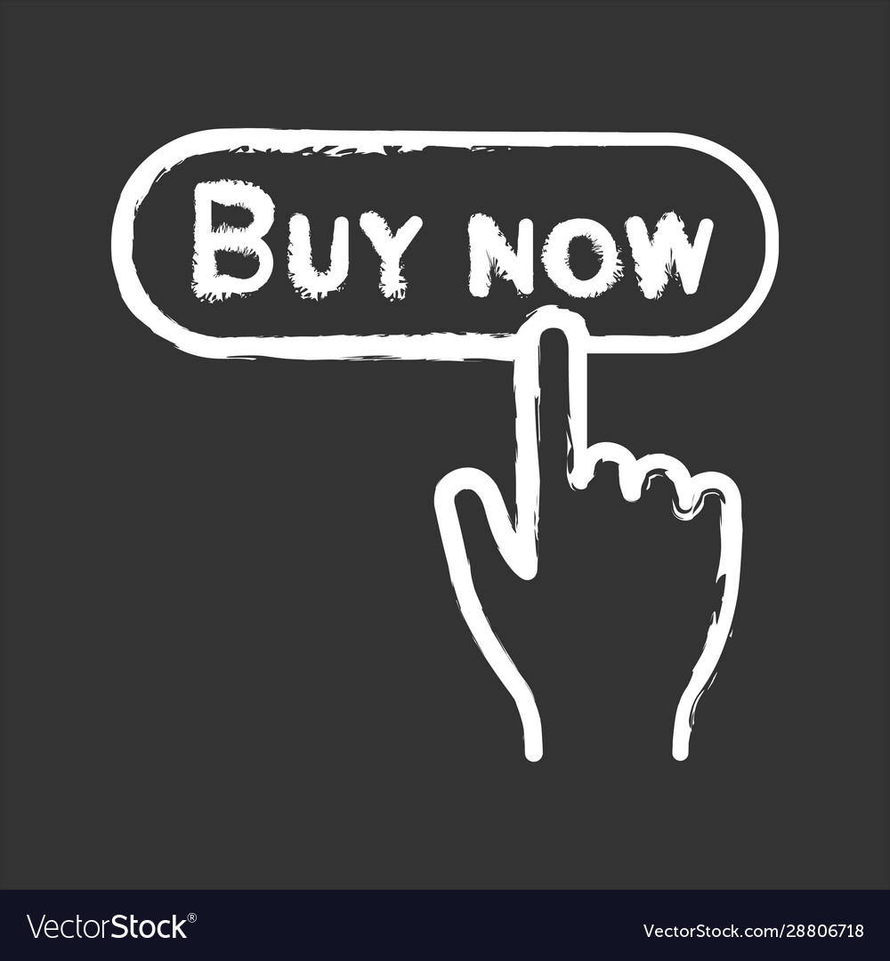 Buy now button chalk icon vector image Buy now button chalk icon