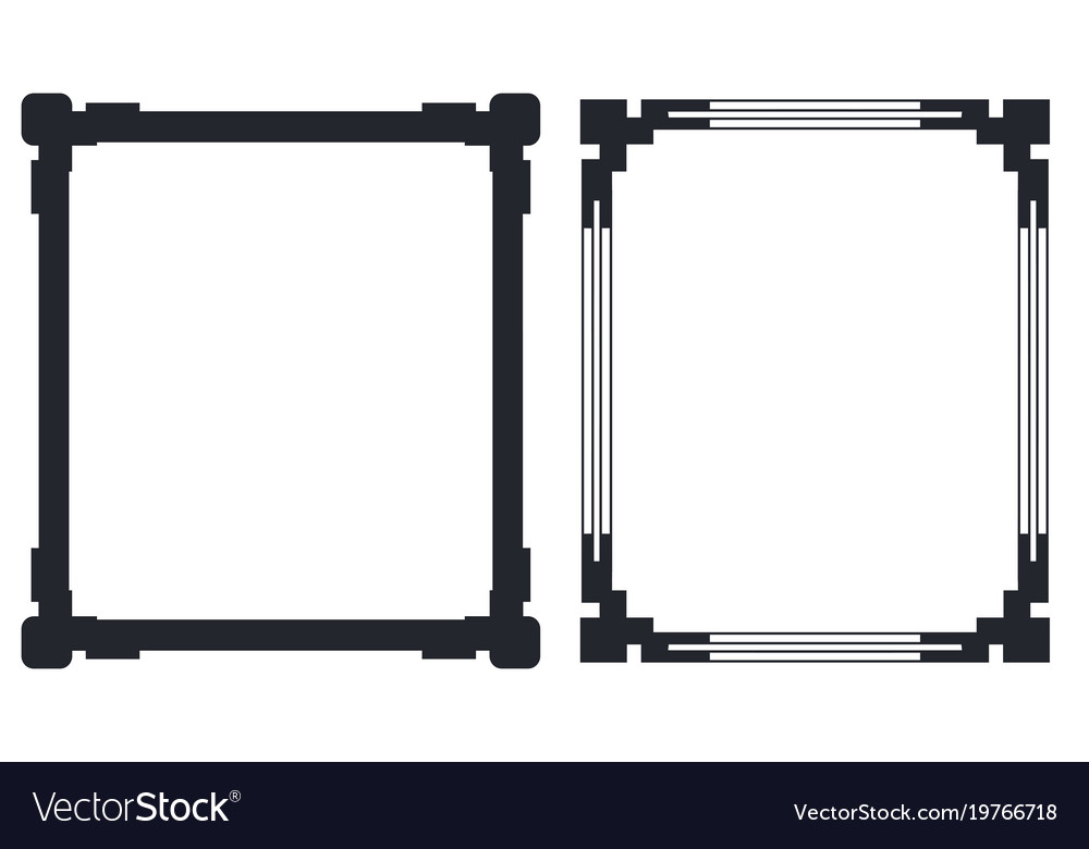 Colorless Black Frames With Decorative Corners Vector Image