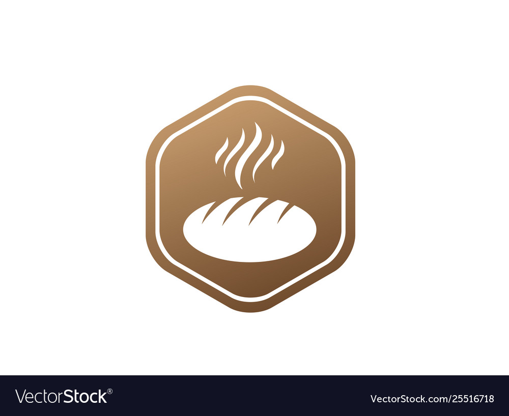 Creative hot bread in shape for logo design