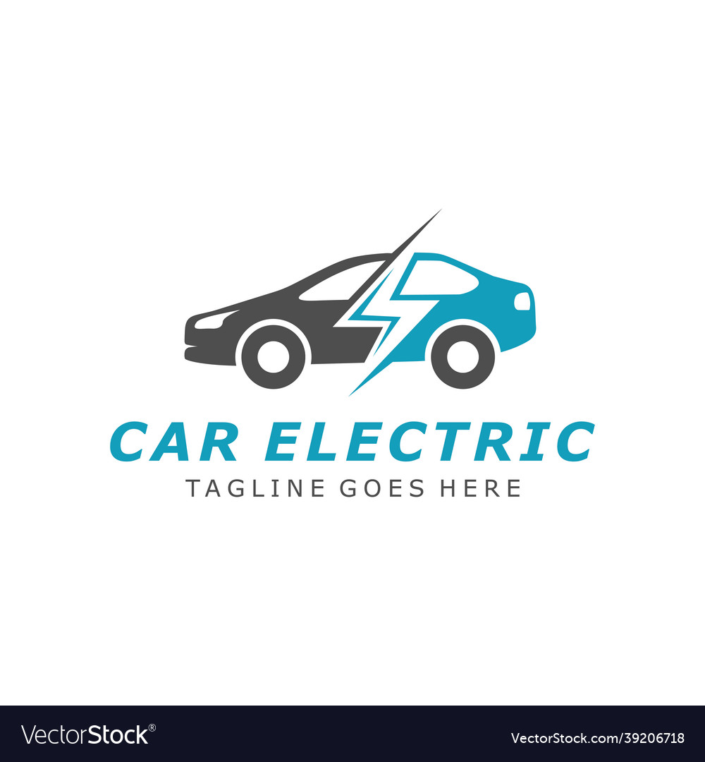 Electric car logo symbol or icon template Vector Image