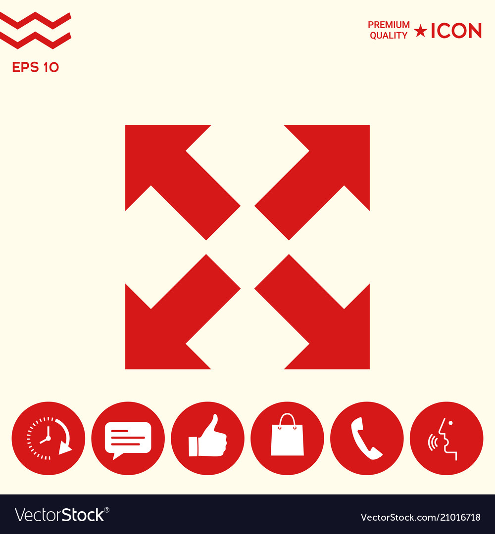 Extend resize icon cross arrow sign Vector Image Extend resize icon cross arrow sign