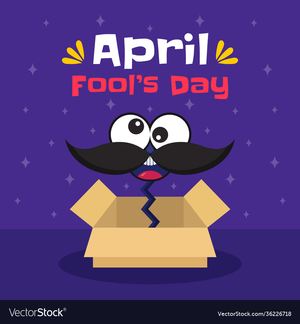 Hand Drawn April Fools Day Typography Colorful Vector Image