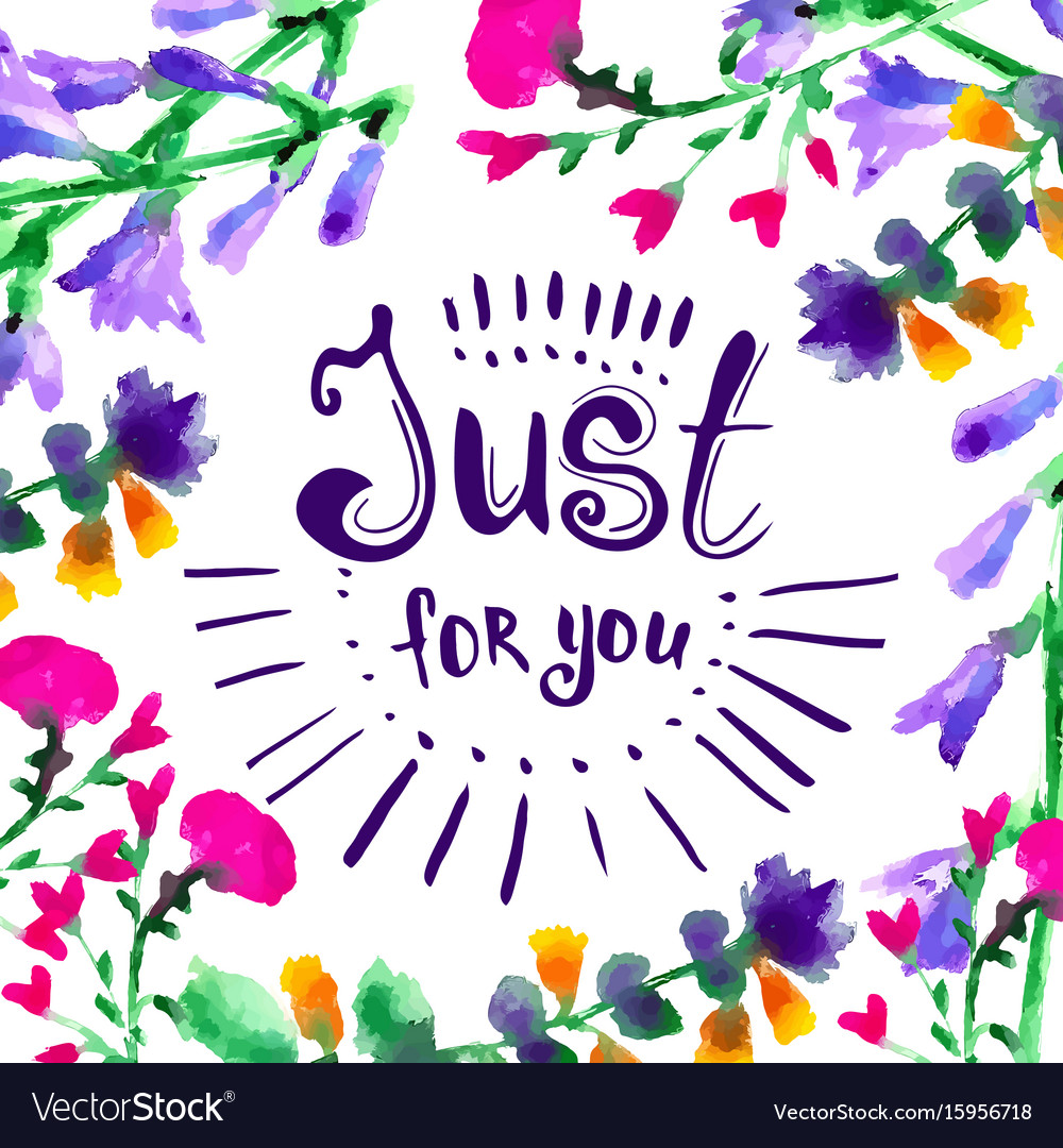 Just for you - hand drawn lettering Royalty Free Vector