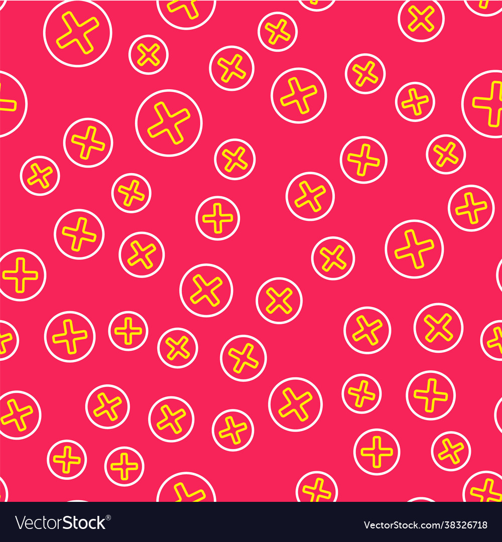 Line x mark cross in circle icon isolated