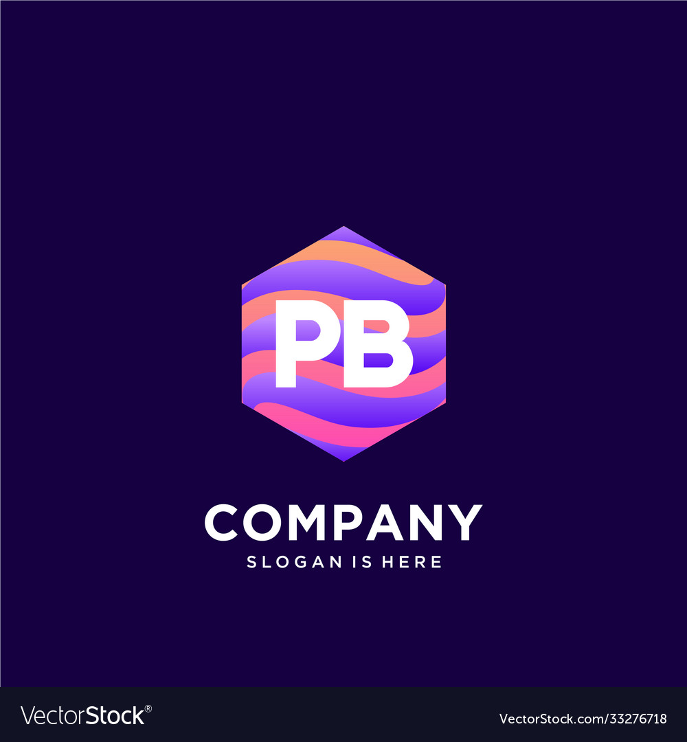 Pb initial logo with colorful template Vector Image Pb initial logo with colorful template