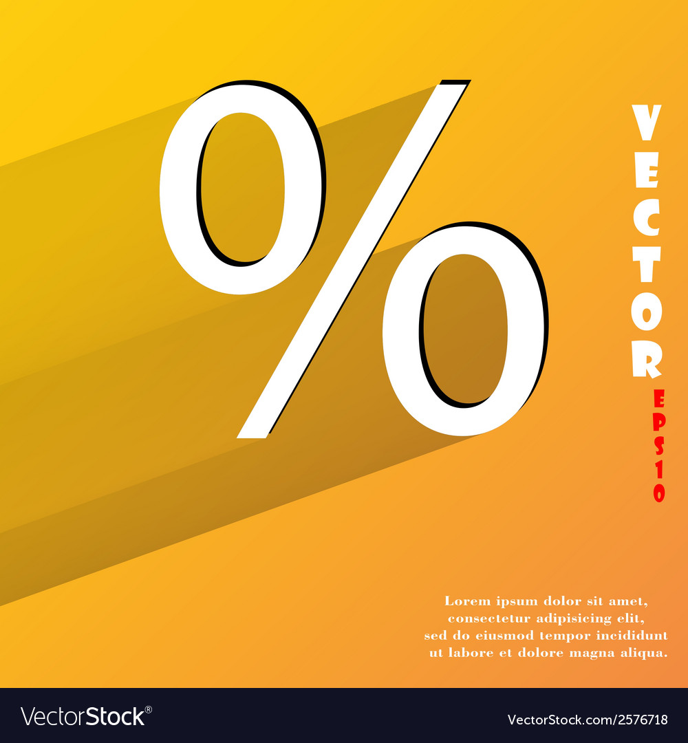 Percent flat modern web button with long shadow