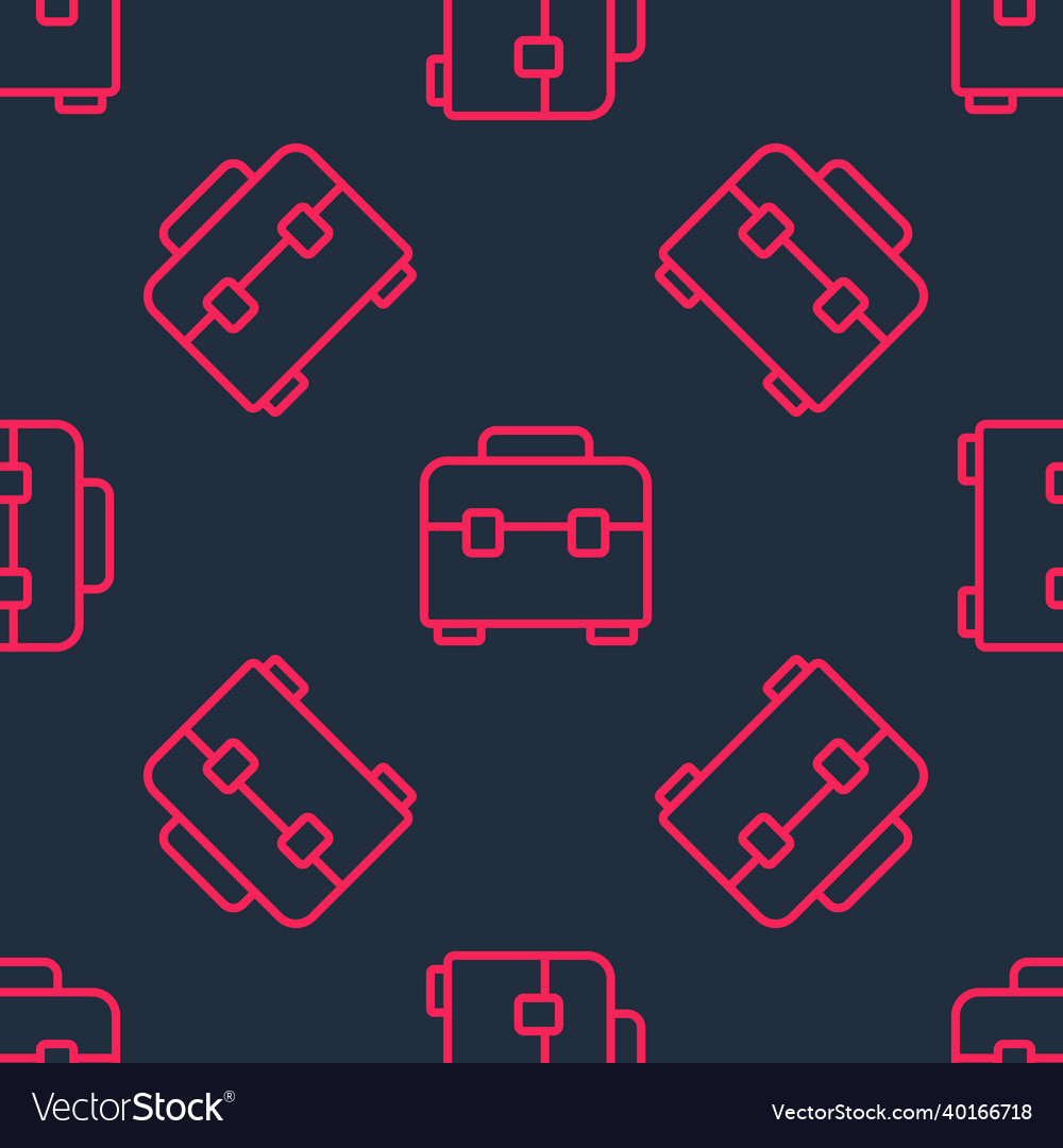 Red line toolbox icon isolated seamless pattern