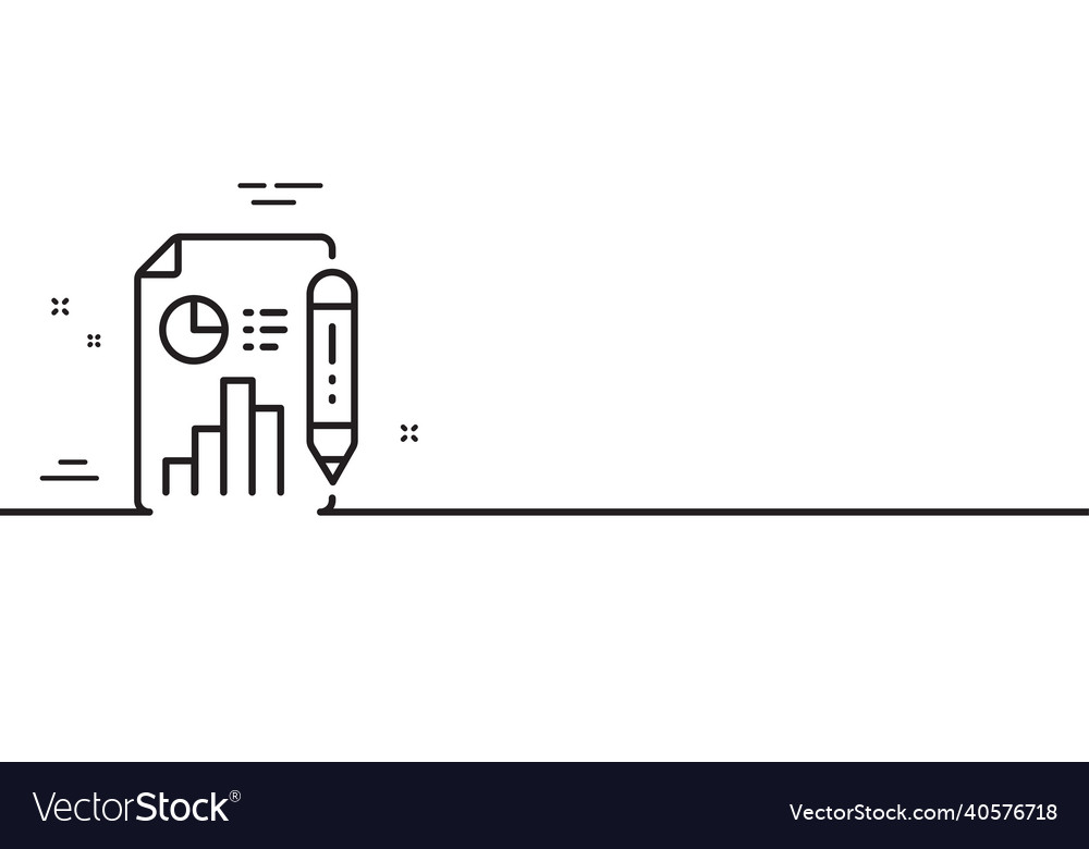 Report document line icon column graph sign