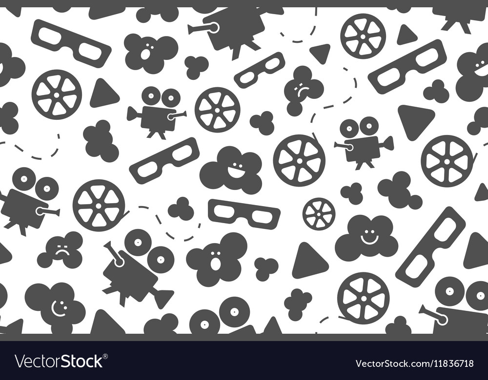 Seamless pattern of movie design elements