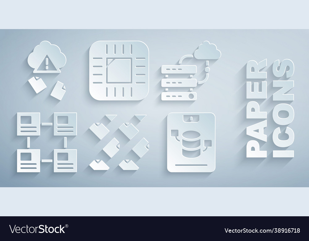 Set data stream network cloud connection vector image Set data stream network cloud connection