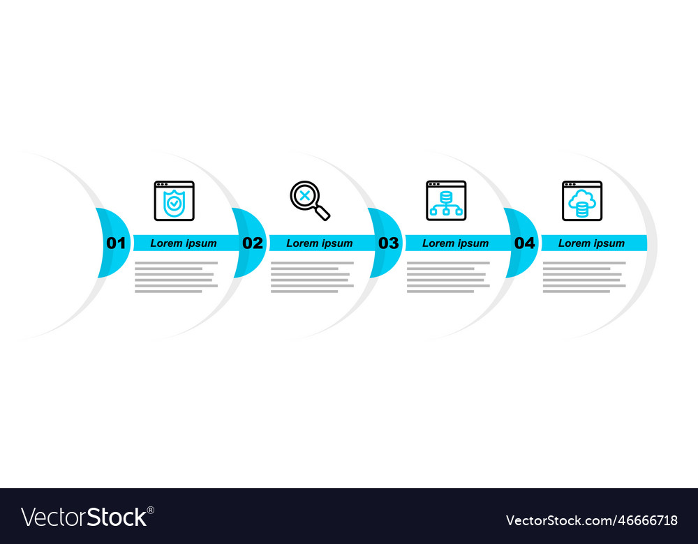Set line cloud technology data transfer server vector image Set line cloud technology data transfer server